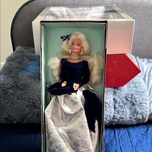 Elegant Doll with Blue and Silver Dress